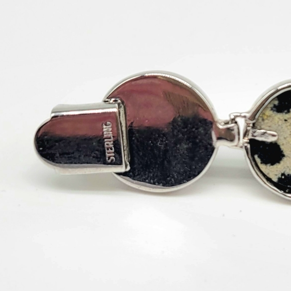 Eddie Borgo GENUINE Dalmation Jasper Spike Bracelet in sterling silver (signed) - Picture 11 of 13